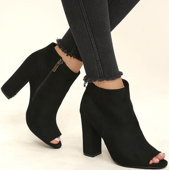 bamboo peep toe booties